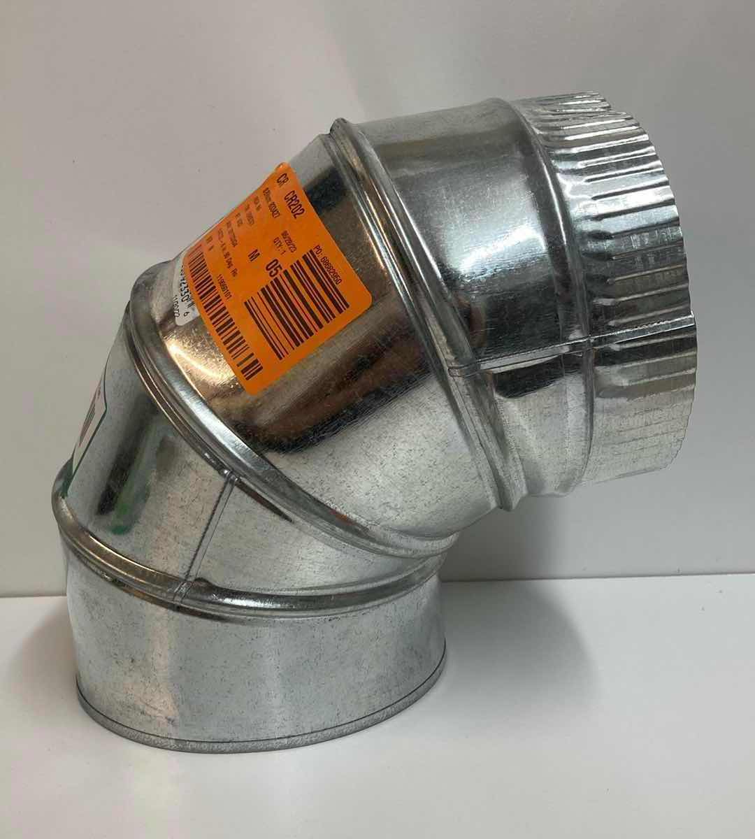 Photo 1 of MASTER FLOW GALVANIZED STEEL DUCT PIPE-ROUND ADJUSTABLE ELBOW 6” 90 DEG, ROUND REDUCER 5”-6”, & ROUND REDUCER 6”-7”