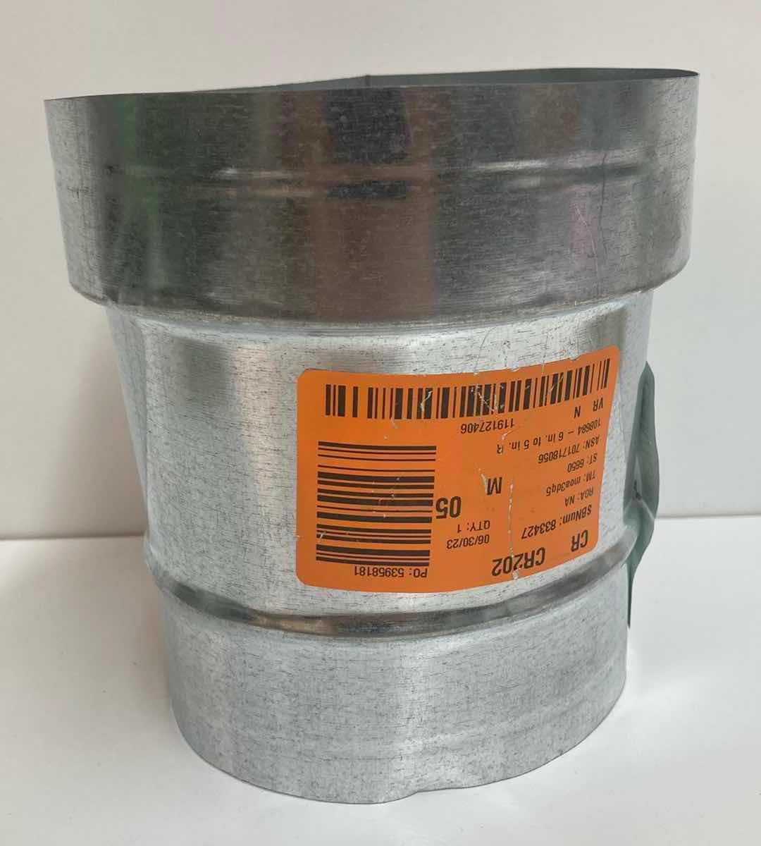 Photo 1 of MASTER FLOW GALVANIZED STEEL DUCT PIPE-ROUND ADJUSTABLE ELBOW 6” 90 DEG, ROUND REDUCER 5”-6”, & ROUND REDUCER 6”-7”