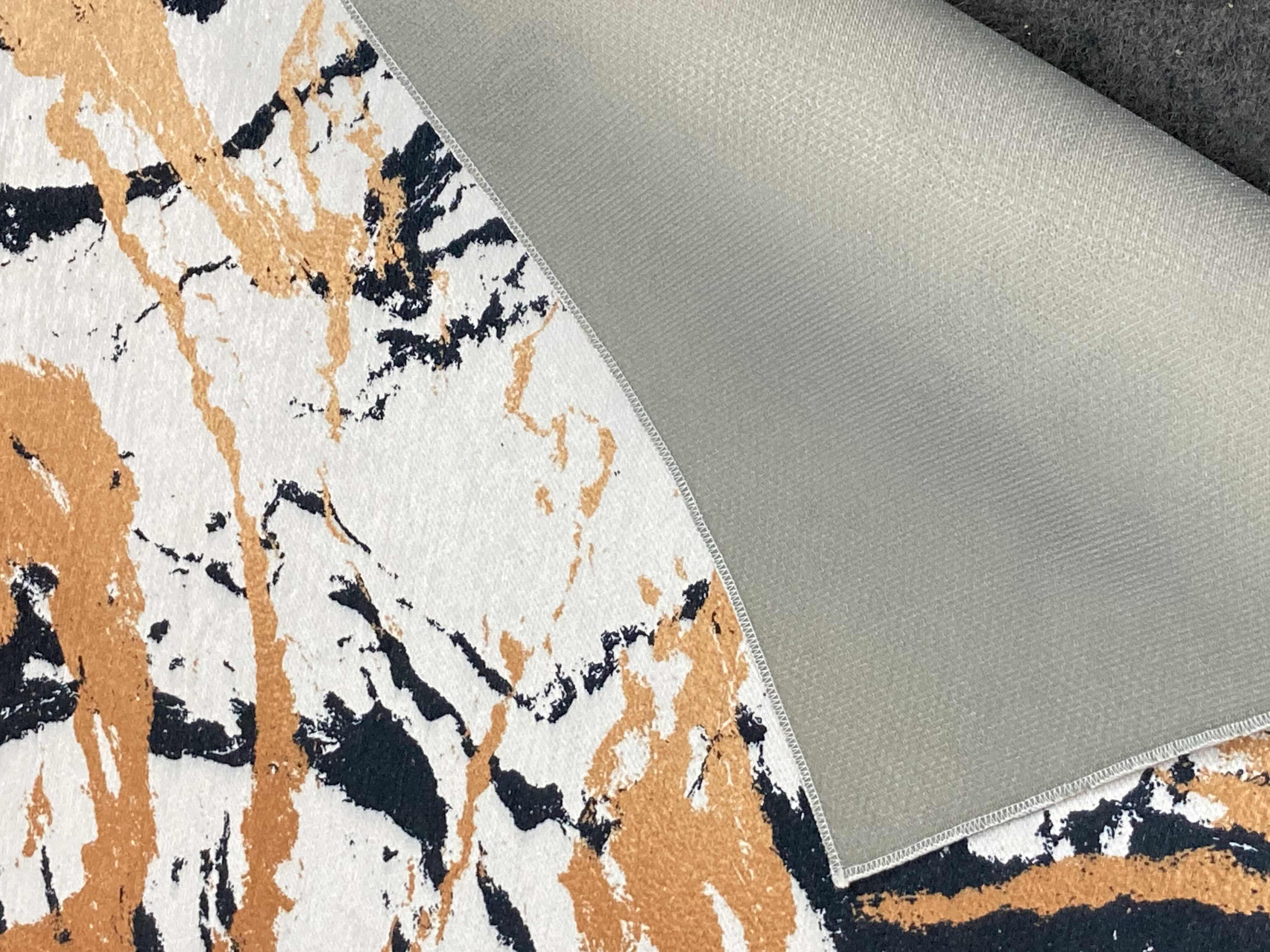 Photo 1 of MCADOO ABSTRACT CHARCOAL & GOLD AREA RUG 36” X 60”