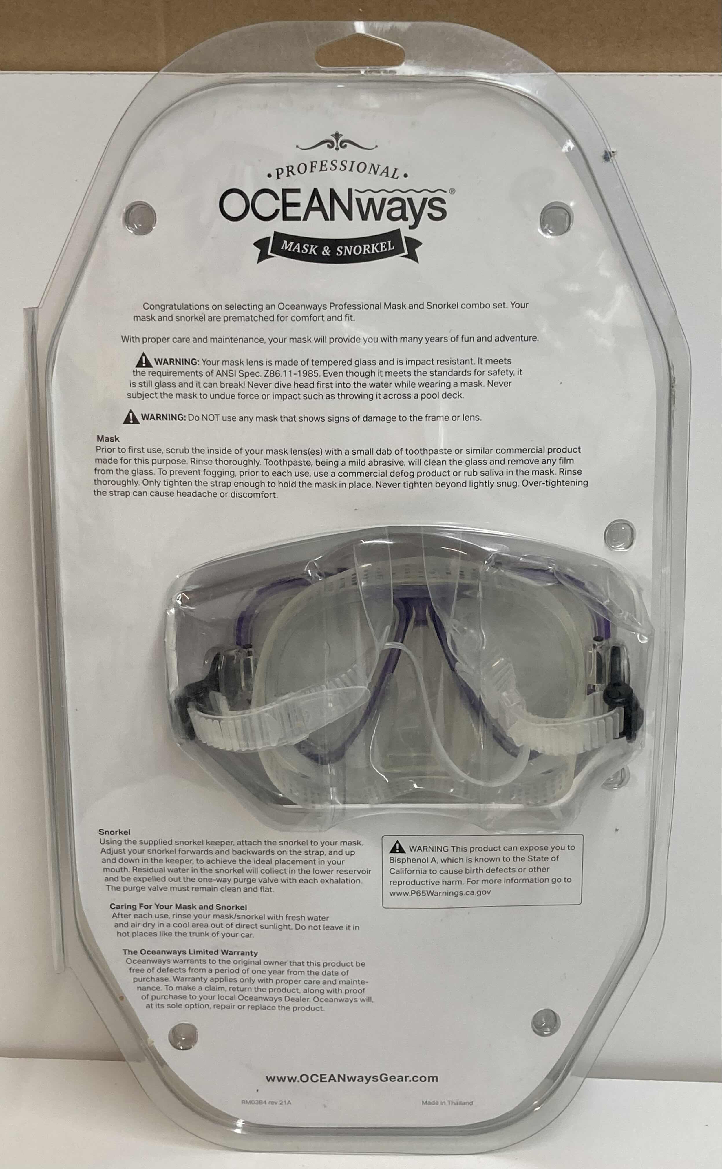 Photo 3 of PROFESSIONAL OCEANWAYS SILICONE MASK & SNORKEL COMBO ADULT FIT