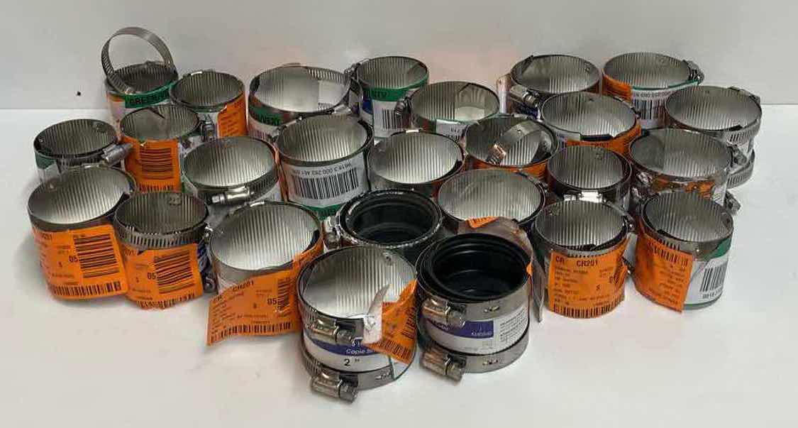 Photo 1 of MASTER FLOW GALVANIZED STEEL DUCT PARTS- COUPLINGS 1”-2” (SET OF 26)