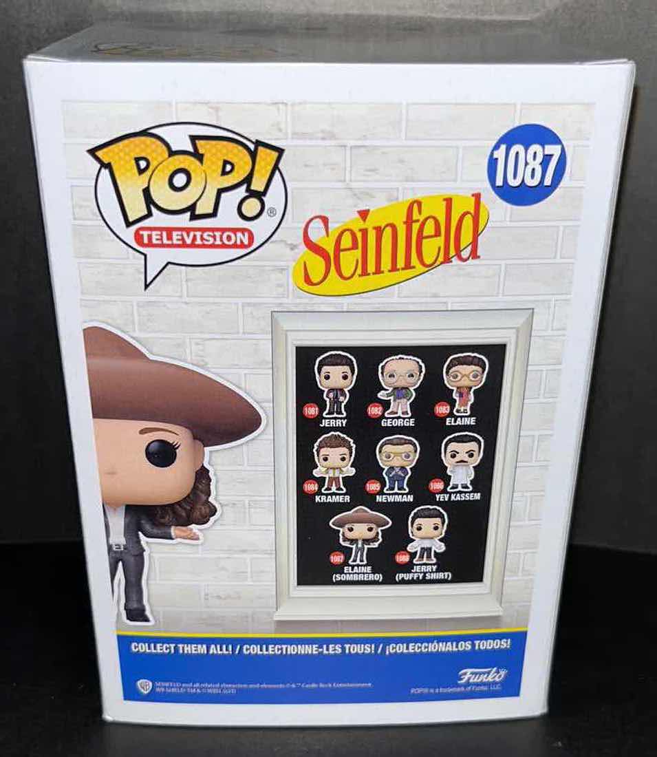 Photo 1 of NEW FUNKO POP TELEVISION VINYL FIGURE, SEINFELD #1087 ELAINE SOMBRERO (1)