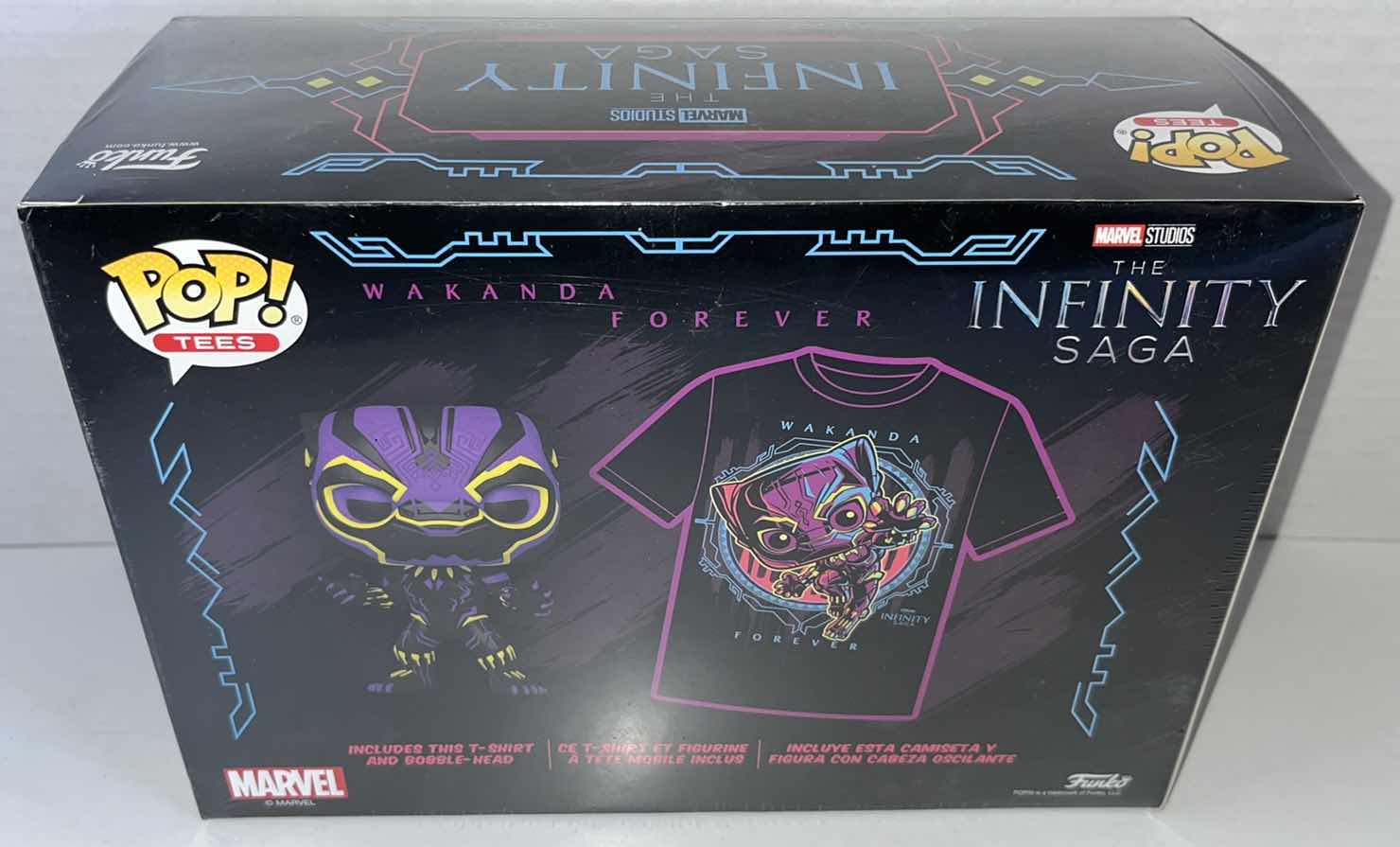 Photo 1 of BRAND NEW FUNKO POP TEES! MARVEL STUDIOS THE INFINITY SAGA, WAKANDA FOREVER UNISEX T-SHIRT SIZE MEDIUM & BLACK PANTHER VINYL FIGURE $49.99 (1)