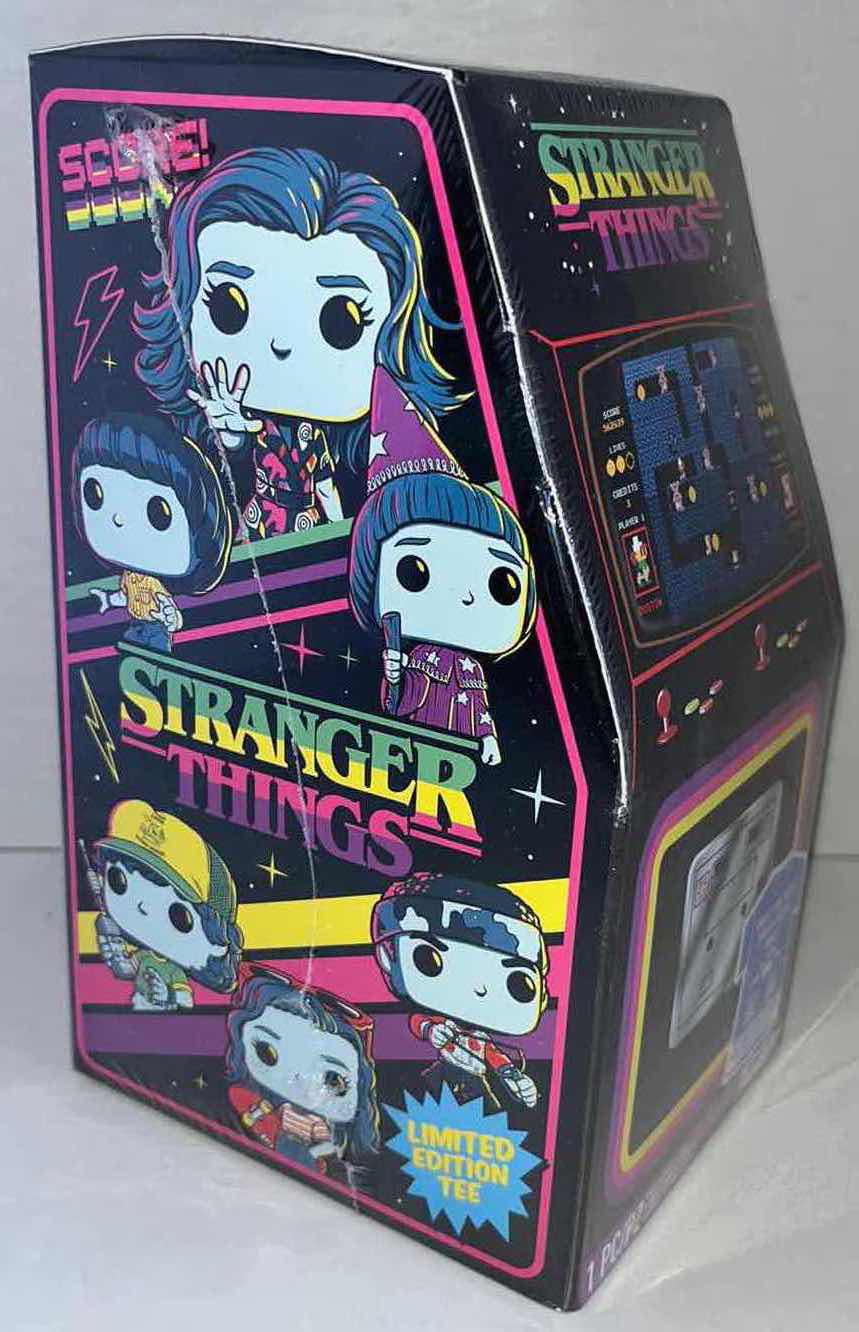 Photo 1 of BRAND NEW FUNKO POP TEES! NETFLIX STRANGER THINGS GROUP ARCADE UNISEX T-SHIRT SIZE 2XL $29.99 (1)