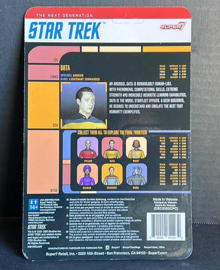 Photo 1 of BRAND NEW REACTION STARTREK THE GENERATION- DATA 4” ACTION FIGURE