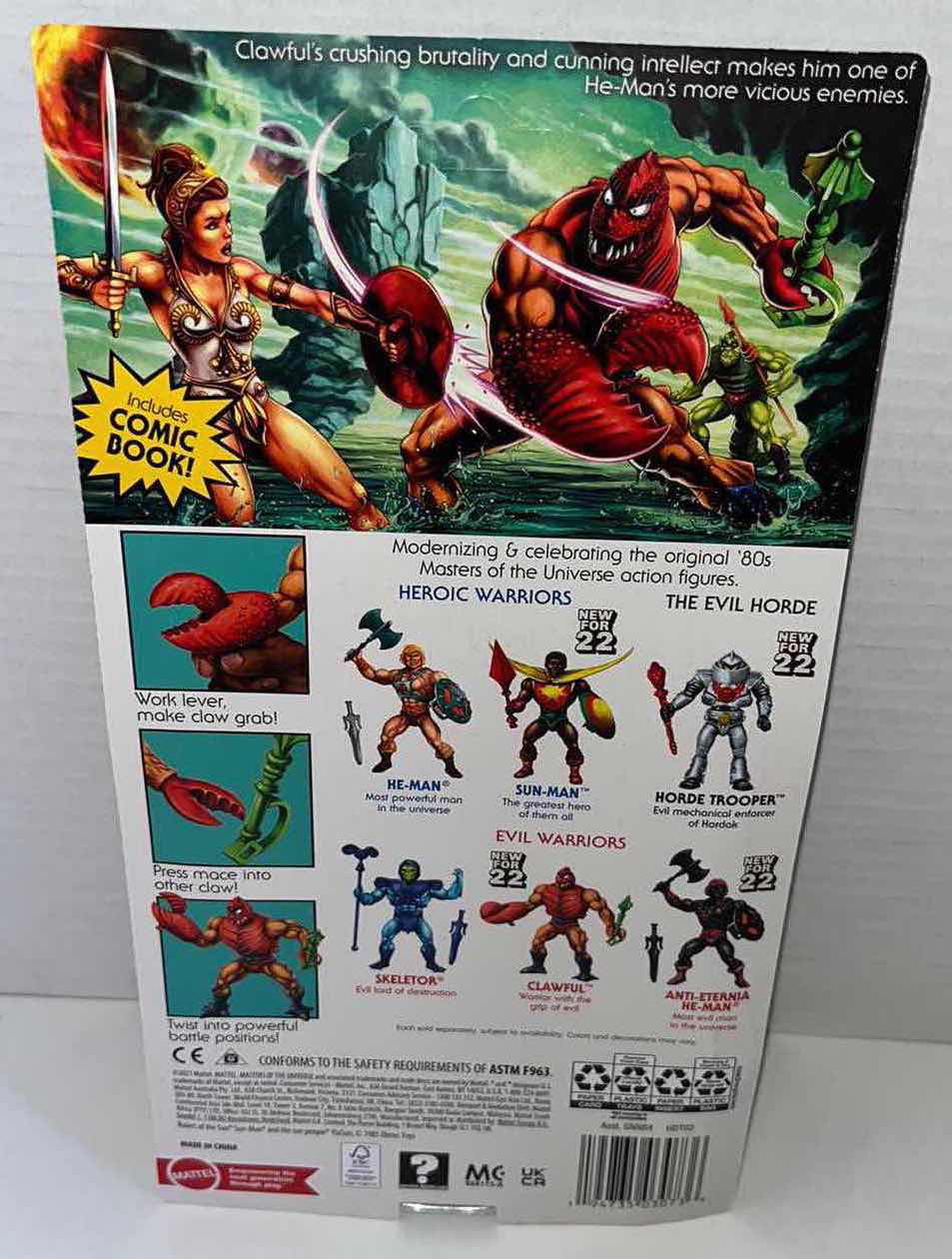 Photo 1 of NEW MATTEL MASTERS OF THE UNIVERSE ACTION FIGURE & ACCESSORIES, CLAWFUL WARRIOR WITH THE GRIP OF EVIL (1)
