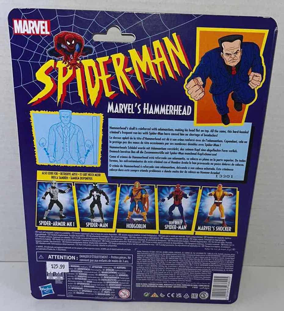 Photo 1 of NEW HASBRO MARVEL COMICS SPIDER-MAN ACTION FIGURE & ACCESSORIES, MARVELS HAMMERHEAD $26.00 (1)