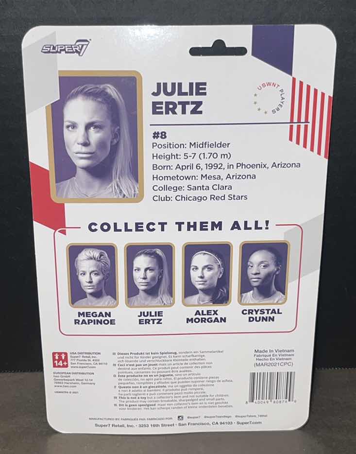 Photo 1 of NEW SUPERSPORTS BY SUPER7 U.S. WOMENS NATIONAL TEAM 3.75” POSABLE ACTION FIGURE, JULIE ERTZ #8