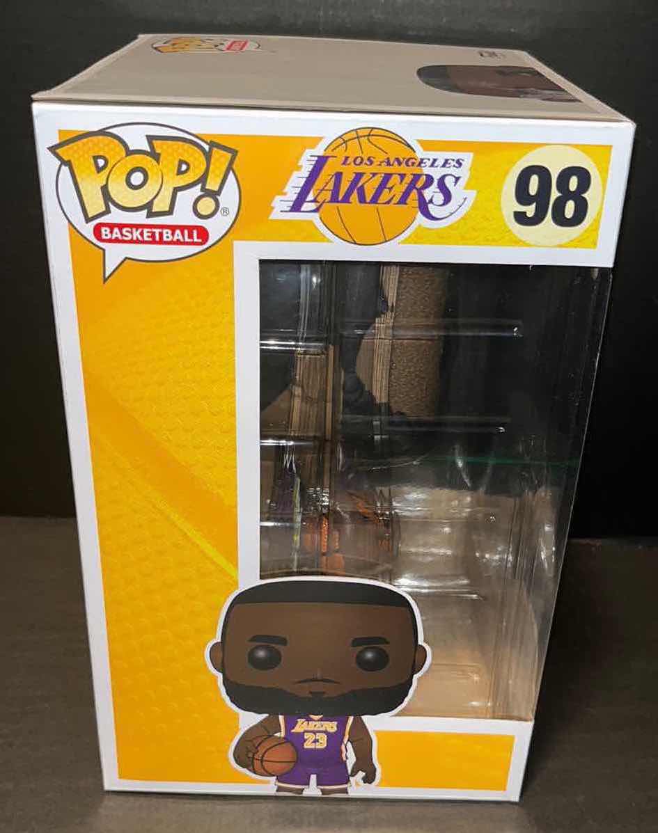 Photo 1 of NEW FUNKO POP! BASKETBALL VINYL FIGURE, #98 LOS ANGELES LAKERS 10” LEBRON JAMES (PURPLE JERSEY)