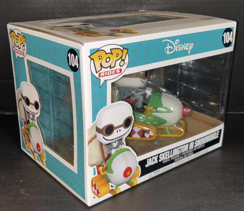 Photo 3 of NEW FUNKO POP! RIDES VINYL FIGURE, #104 DISNEY TIM BURTONS THE NIGHTMARE BEFORE CHRISTMAS JACK SKELLINGTON IN SNOWMOBILE 