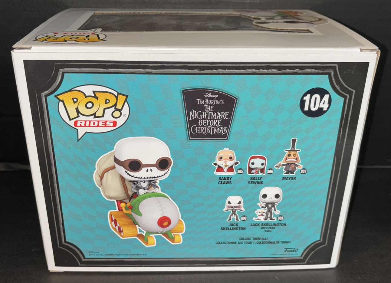 Photo 1 of NEW FUNKO POP! RIDES VINYL FIGURE, #104 DISNEY TIM BURTONS THE NIGHTMARE BEFORE CHRISTMAS JACK SKELLINGTON IN SNOWMOBILE 