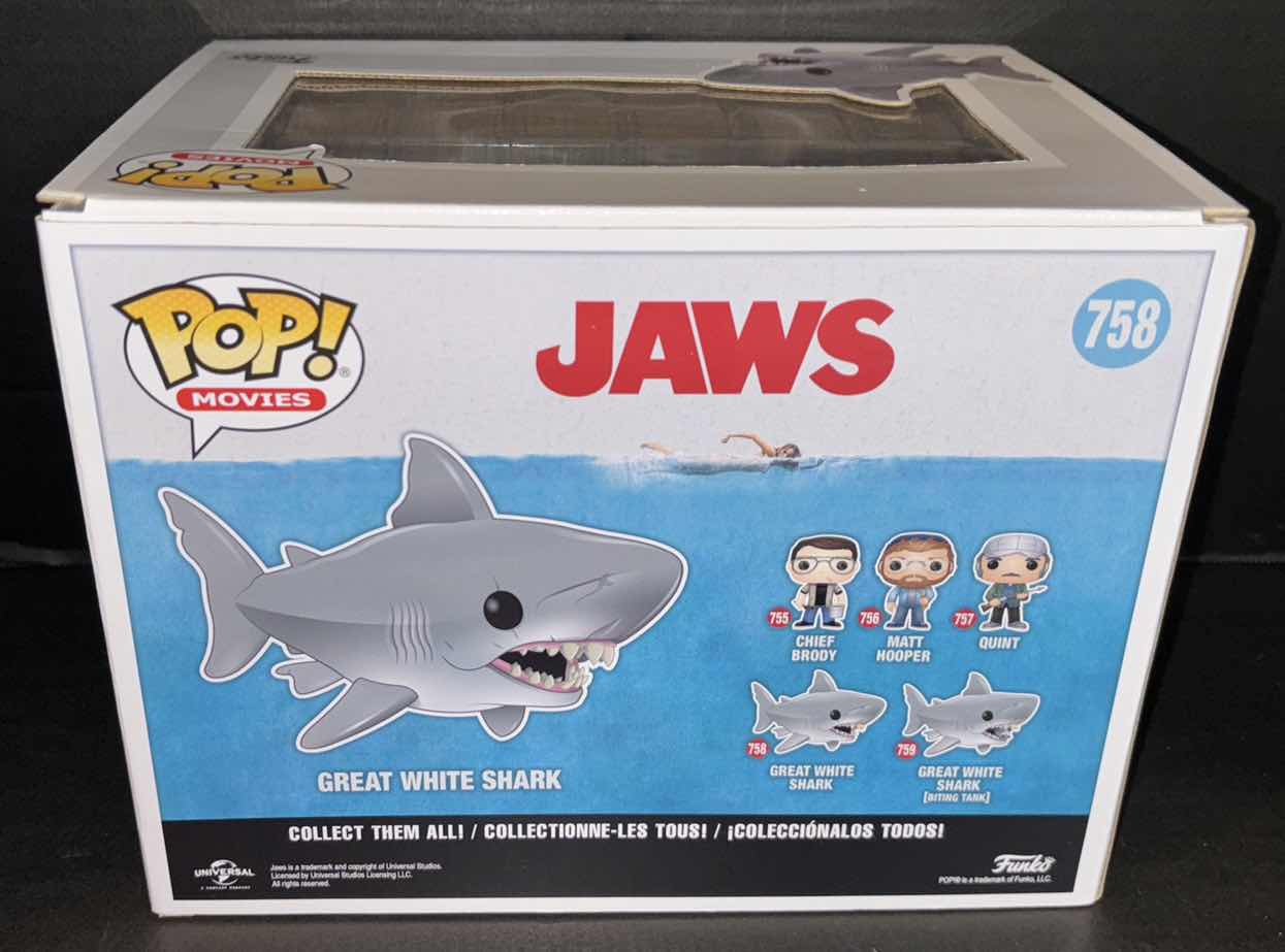 Photo 1 of NEW FUNKO POP! MOVIES VINYL FIGURE, RICHARD DREYFUSS SIGNED #758 JAWS GREAT WHITE SHARK, JSA COA INCLUDED $250.00