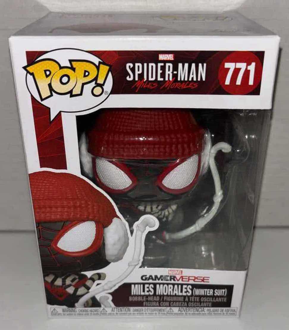 Photo 1 of NEW FUNKO POP! MARVEL GAMERVERSE BOBBLE-HEAD VINYL FIGURE, SPIDER-MAN #771 MILES MORALES (WINTER SUIT)