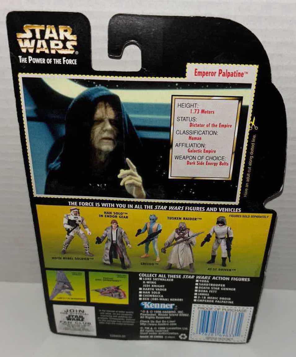 Photo 1 of NEW KENNER STAR WARS THE POWER OF THE FORCE ACTION FIGURE, EMPEROR PALPATINE W WALKING STICK