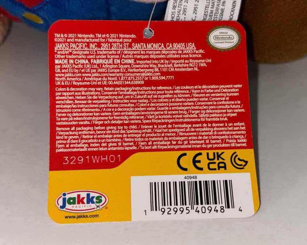 Photo 1 of NEW JAKKS PACIFIC SUPER MARIO 9” PLUSH, “MARIO”