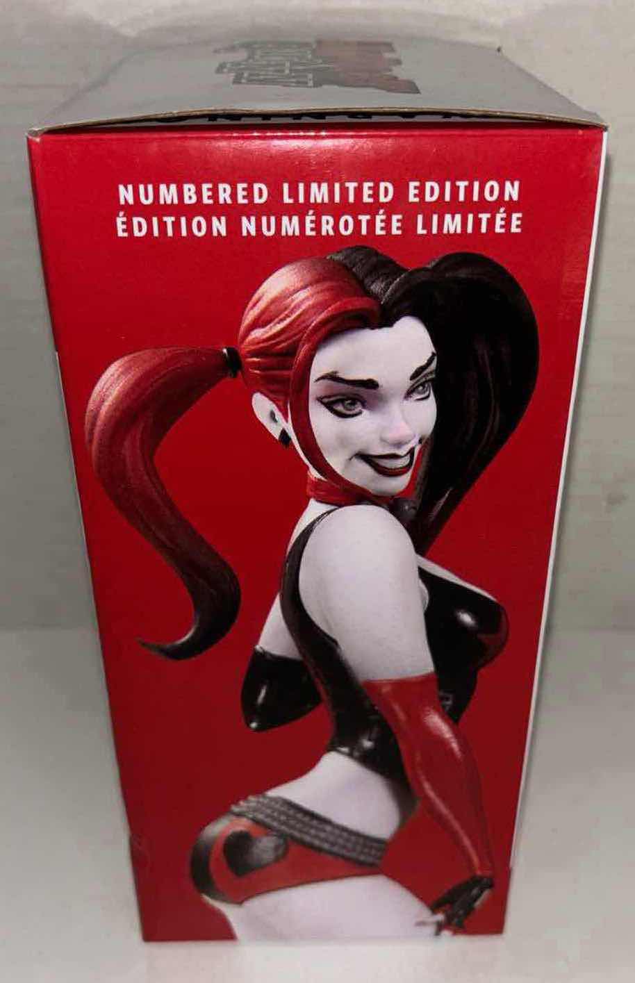 Photo 1 of BRAND NEW MCFARLANE TOYS DC DIRECT HARLEY QUINN RED, WHITE & BLACK 7.5” RESIN STATUE BY J. SCOTT CAMPBELL 