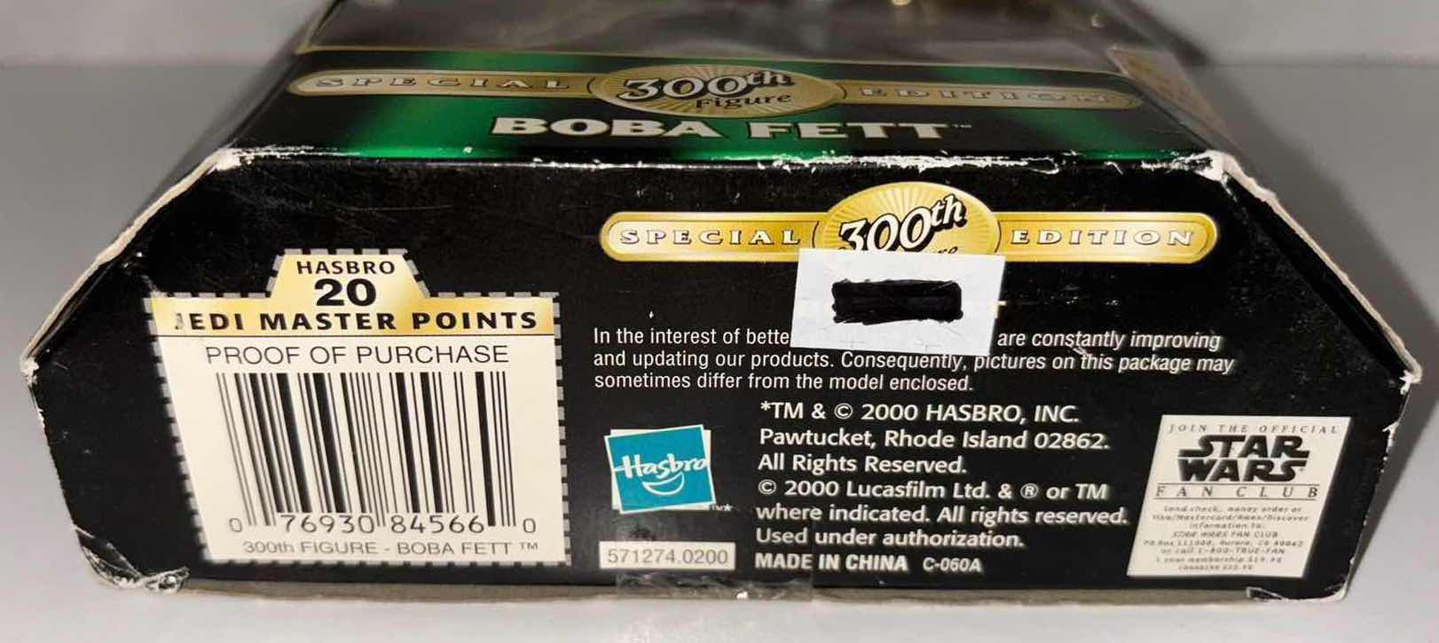 Photo 1 of HASBRO STAR WARS 2000 SPECIAL EDITION 300TH FIGURE “BOBA FETT” W ROCKET-FIRING BACKPACK, 3.75”