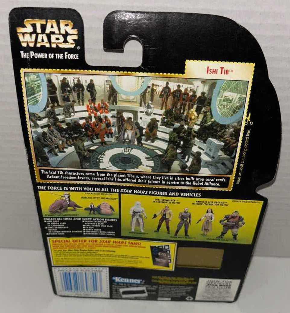 Photo 1 of NEW KENNER STAR WARS THE POWER OF THE FORCE ACTION FIGURE, ISHI TIB W BLASTER RIFLE & FREEZE FRAME ACTION SLIDE