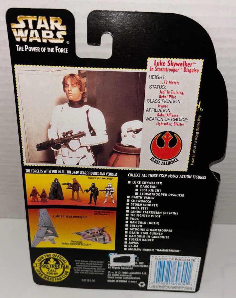 Photo 1 of NEW KENNER STAR WARS THE POWER OF THE FORCE ACTION FIGURE, LUKE SKYWALKER IN STORMTROOPER DISGUISE W IMPERIAL ISSUE BLASTER