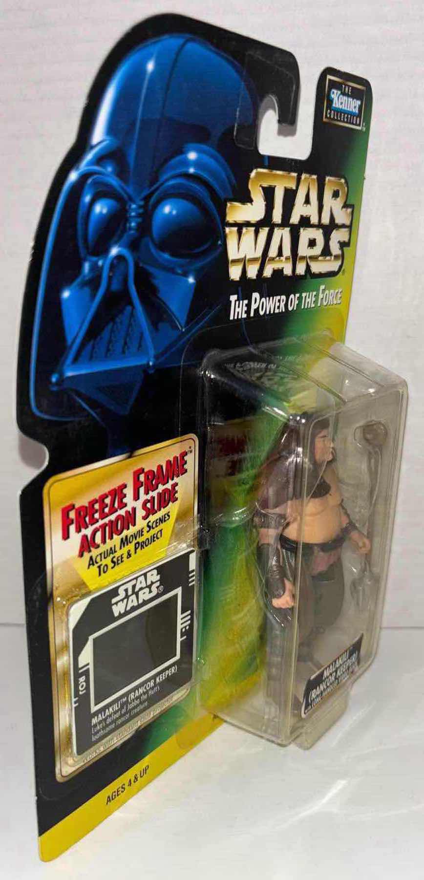 Photo 1 of NEW KENNER STAR WARS THE POWER OF THE FORCE ACTION FIGURE, MALAKILI (RANCOR KEEPER) W LONG-HANDLED VIBRO-BLADE & FREEZE FRAME ACTION SLIDE