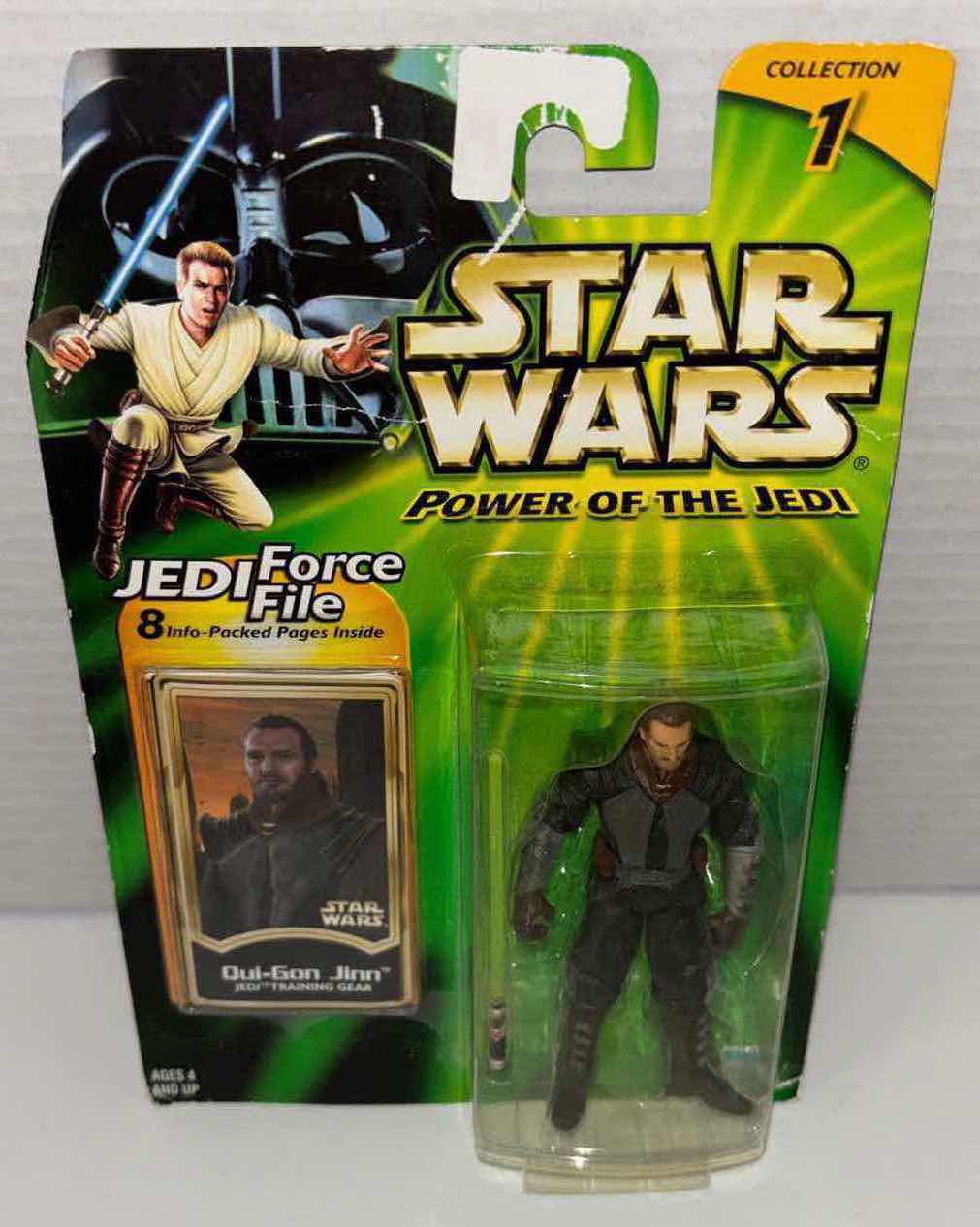 Photo 1 of NEW HASBRO STAR WARS POWER OF THE JEDI ACTION FIGURE, QUI-GON JINN & JEDI FORCE FILE