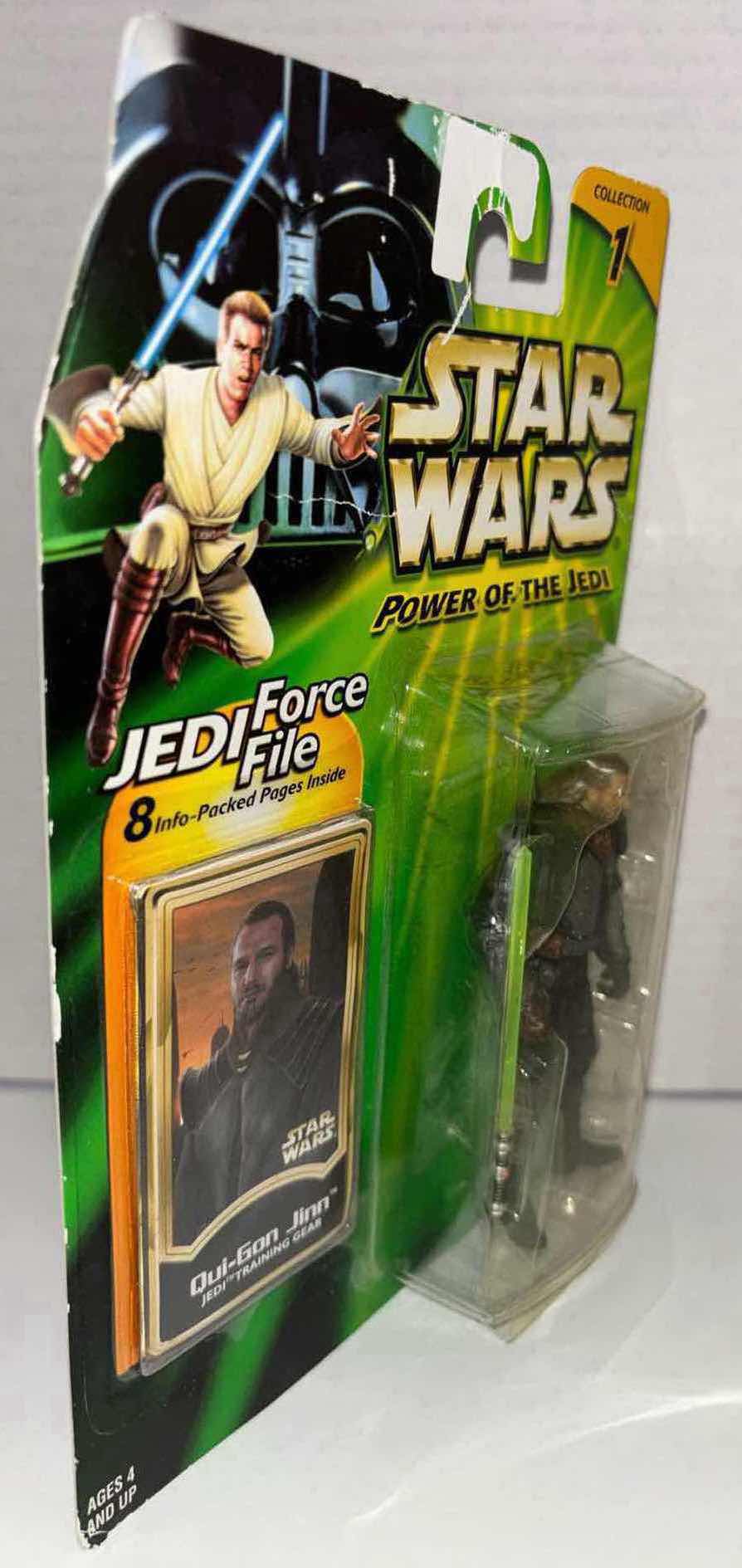 Photo 1 of NEW HASBRO STAR WARS POWER OF THE JEDI ACTION FIGURE, QUI-GON JINN & JEDI FORCE FILE