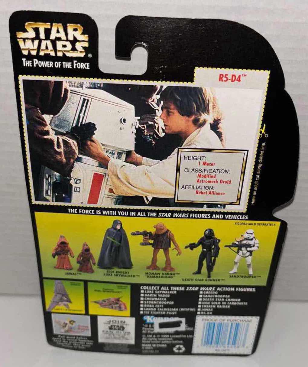 Photo 1 of NEW KENNER STAR WARS POWER OF THE FORCE ACTION FIGURE, R5-D4 W CONCEALED MISSILE LAUNCHER