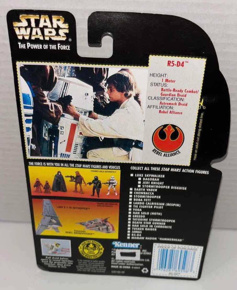Photo 1 of NEW KENNER STAR WARS POWER OF THE FORCE ACTION FIGURE, R5-D4 W CONCEALED PHOTON MISSILE LAUNCHER