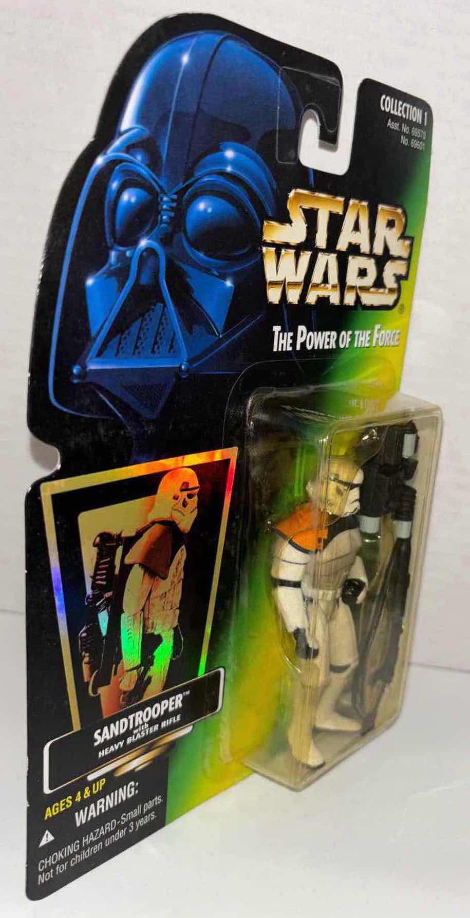Photo 1 of NEW KENNER STAR WARS POWER OF THE FORCE ACTION FIGURE, SANDTROOPER W HEAVY BLASTER RIFLE