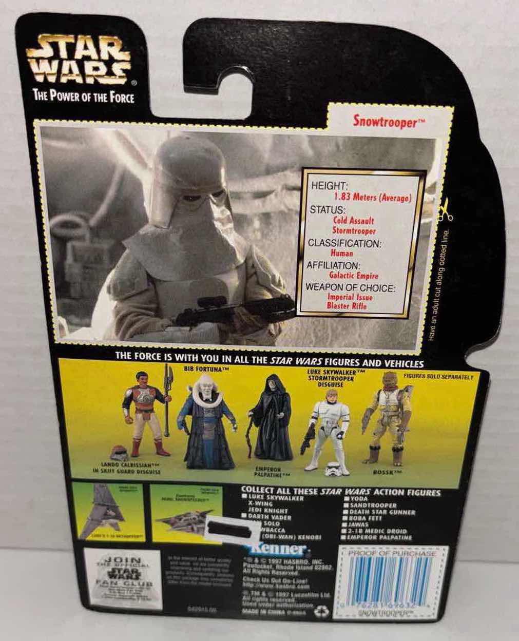 Photo 1 of NEW KENNER STAR WARS POWER OF THE FORCE ACTION FIGURE, SNOWTROOPER W IMPERIAL ISSUE BLASTER RIFLE