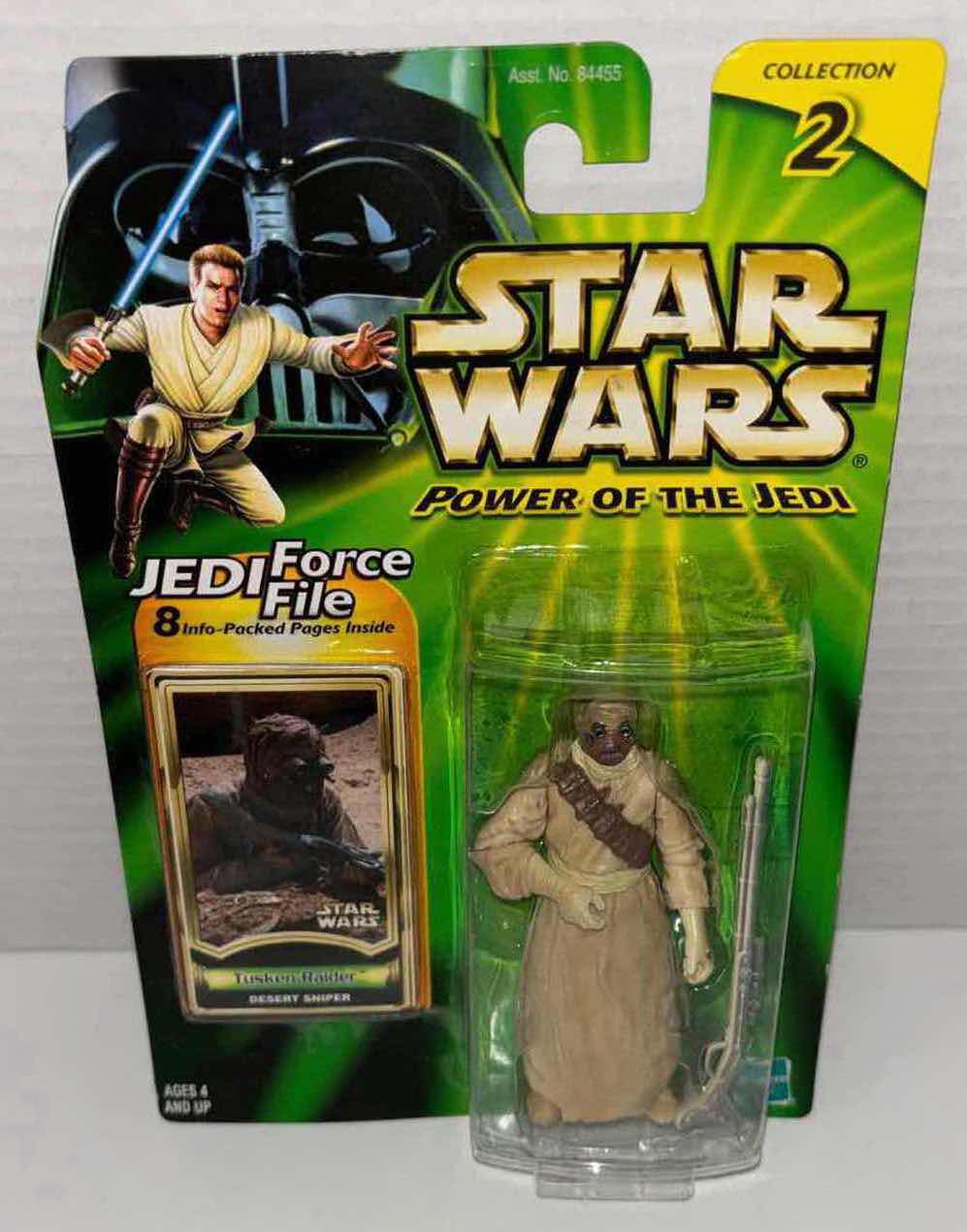 Photo 1 of NEW HASBRO STAR WARS POWER OF THE JEDI ACTION FIGURE, TUSKEN RAIDER DESERT SNIPER & JEDI FORCE FILE