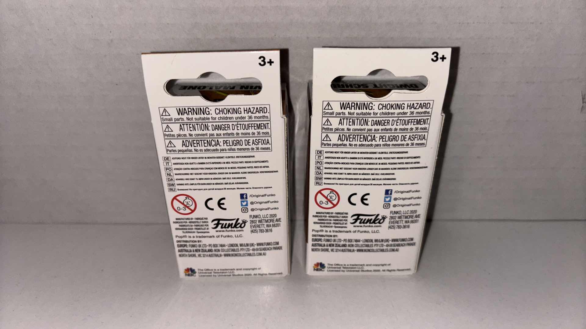 Photo 1 of NEW FUNKO POP! POCKET KEYCHAIN 2-PACK, THE OFFICE “KEVIN MALONE” & “DWIGHT SCHRUTE” 