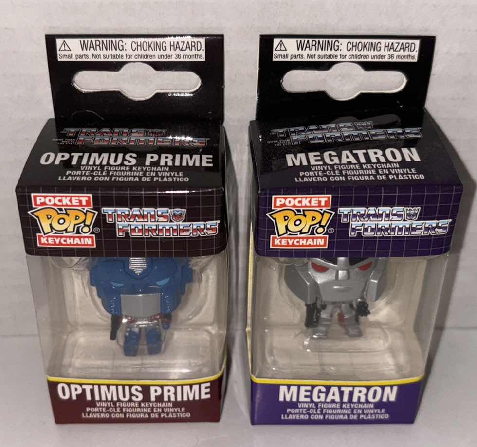Photo 1 of NEW FUNKO POP! POCKET KEYCHAIN 2-PACK, TRANSFORMERS “OPTIMUS PRIME” & “MEGATRON”