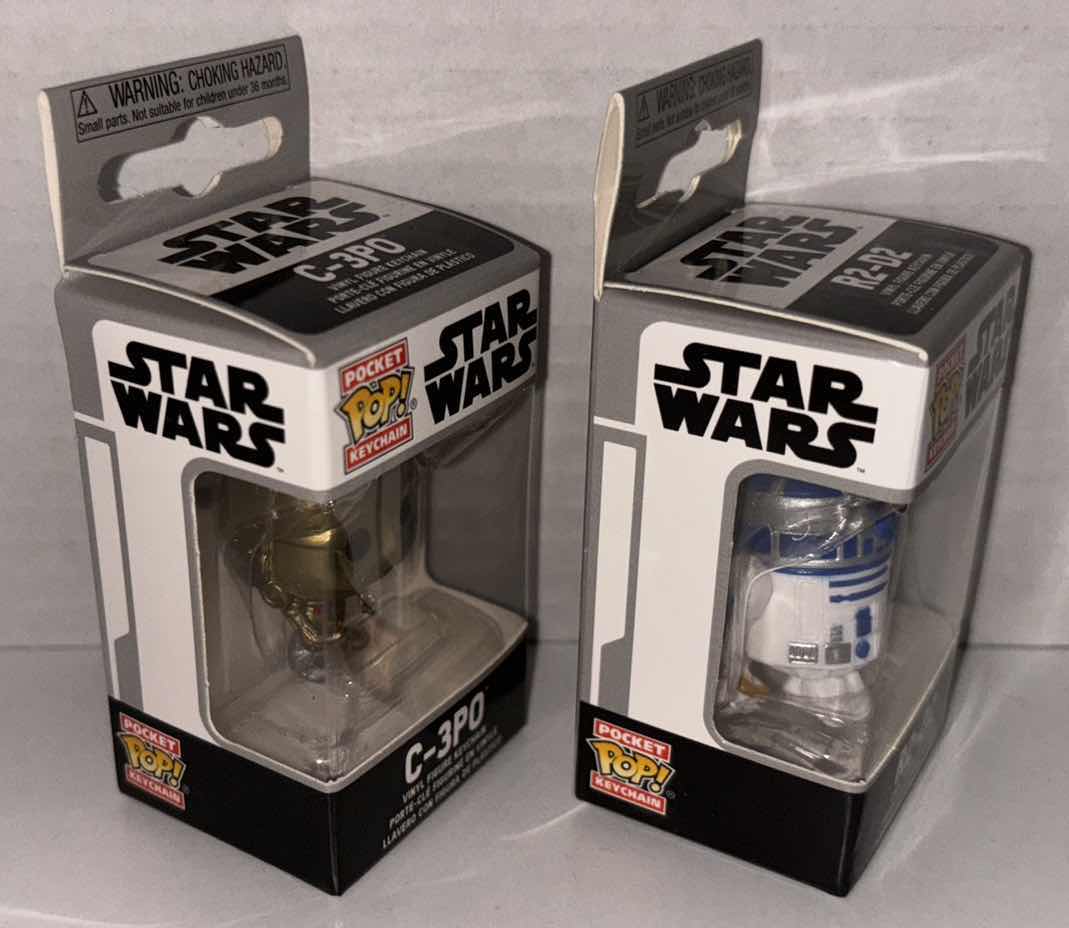 Photo 1 of NEW FUNKO POP! POCKET KEYCHAIN 2-PACK, STAR WARS “C-3PO” & “R2-D2” 