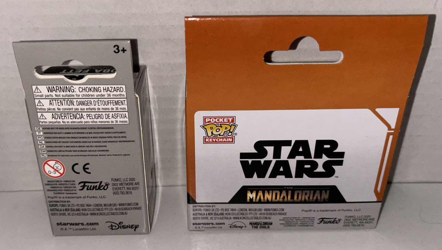 Photo 1 of NEW FUNKO POP! POCKET KEYCHAIN 2-PACK, STAR WARS “BOBA FETT” & “ THE CHILD WITH CUP” 