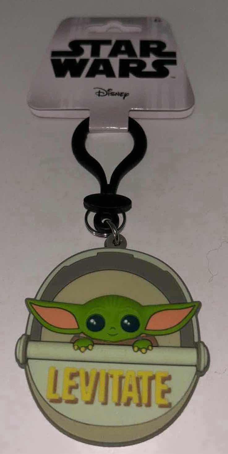 Photo 1 of NEW FUNKO MYSTERY MINIS BOBBLE-HEAD FIGURINE, STAR WARS THE MANDALORIAN & MONOGRAM DISNEY SOFT TOUCH BAG CLIP THE CHILD “LEVITATE”