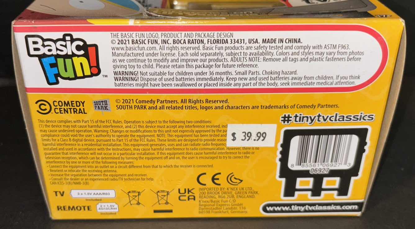 Photo 6 of NEW BASIC FUN TINY TV CLASSICS SOUTH PARK CLIPS FROM SEASON ONE 