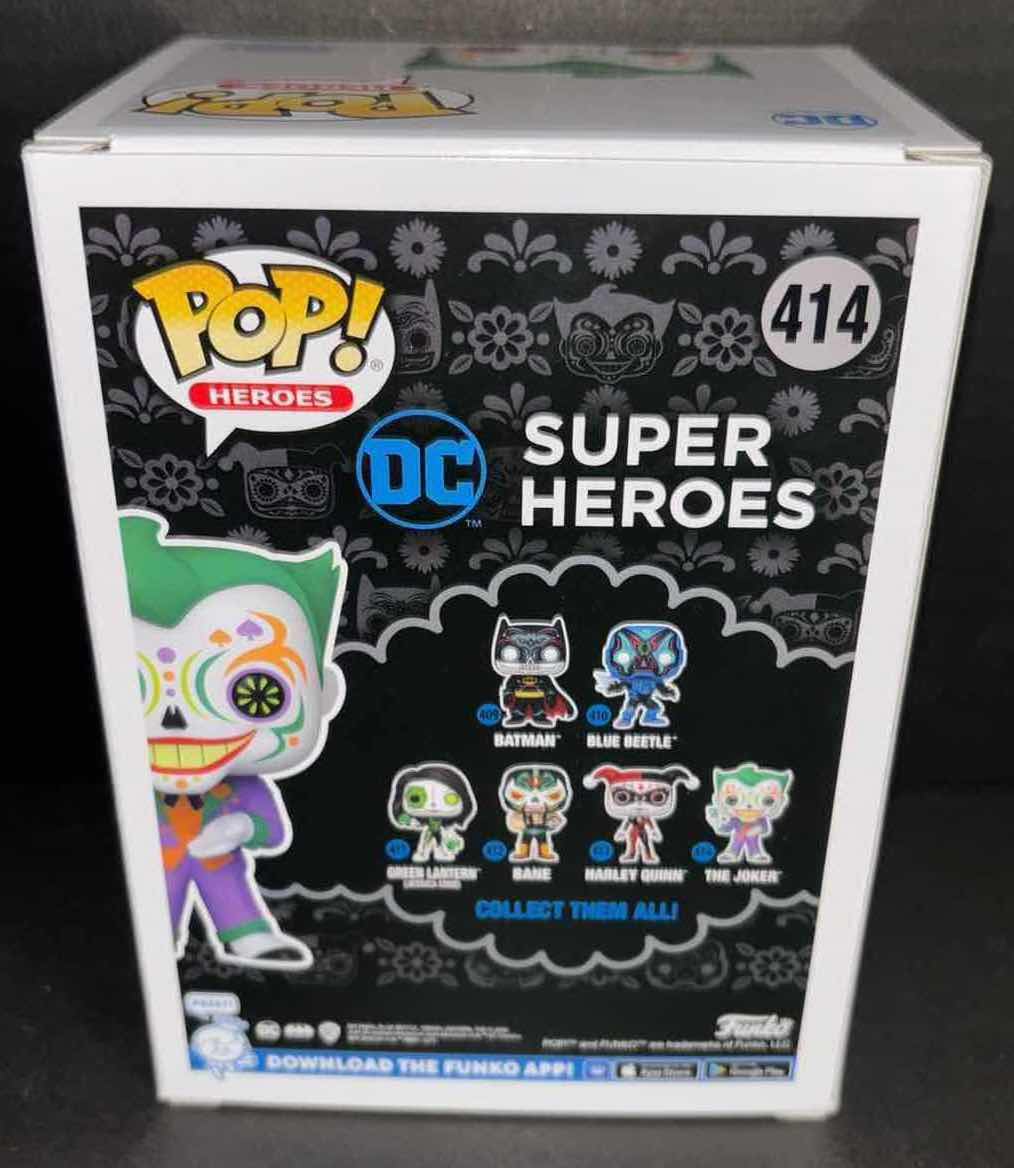 Photo 1 of NEW FUNKO POP! HEROES DC DIA DE LOS SUPER HEROES, #414 THE JOKER