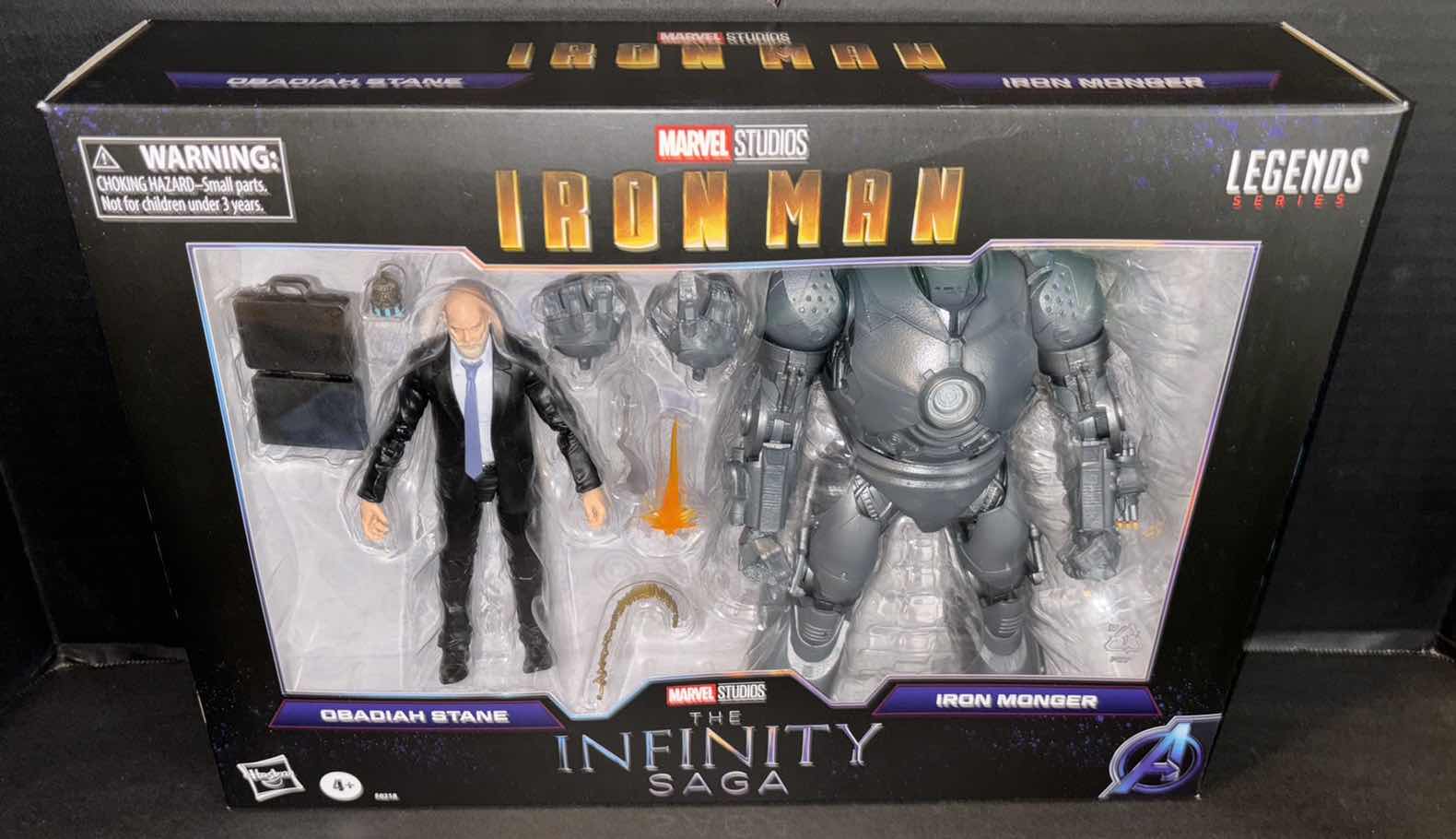 Photo 1 of NEW HASBRO MARVEL IRON MAN LEGEND SERIES THE INFINITY SAGA 2-PACK ACTION FIGURE SET “OBADIAH STANE & IRON MONGER”