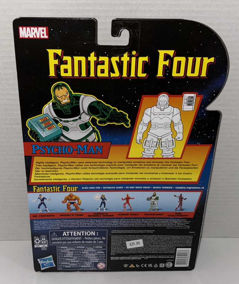 Photo 1 of NEW HASBRO MARVEL COMICS RETRO ACTION FIGURE & ACCESSORIES, FANTASTIC FOUR “PSYCHO-MAN”