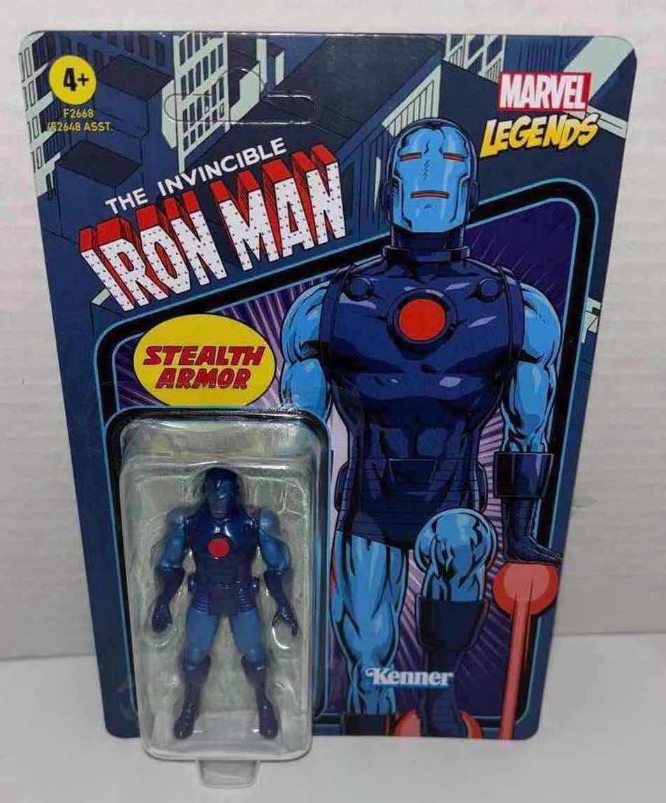Photo 1 of NEW HASBRO KENNER MARVEL LEGENDS RETRO 3.75” ACTION FIGURE, “THE INVINCIBLE IRON MAN (STEALTH ARMOR)”