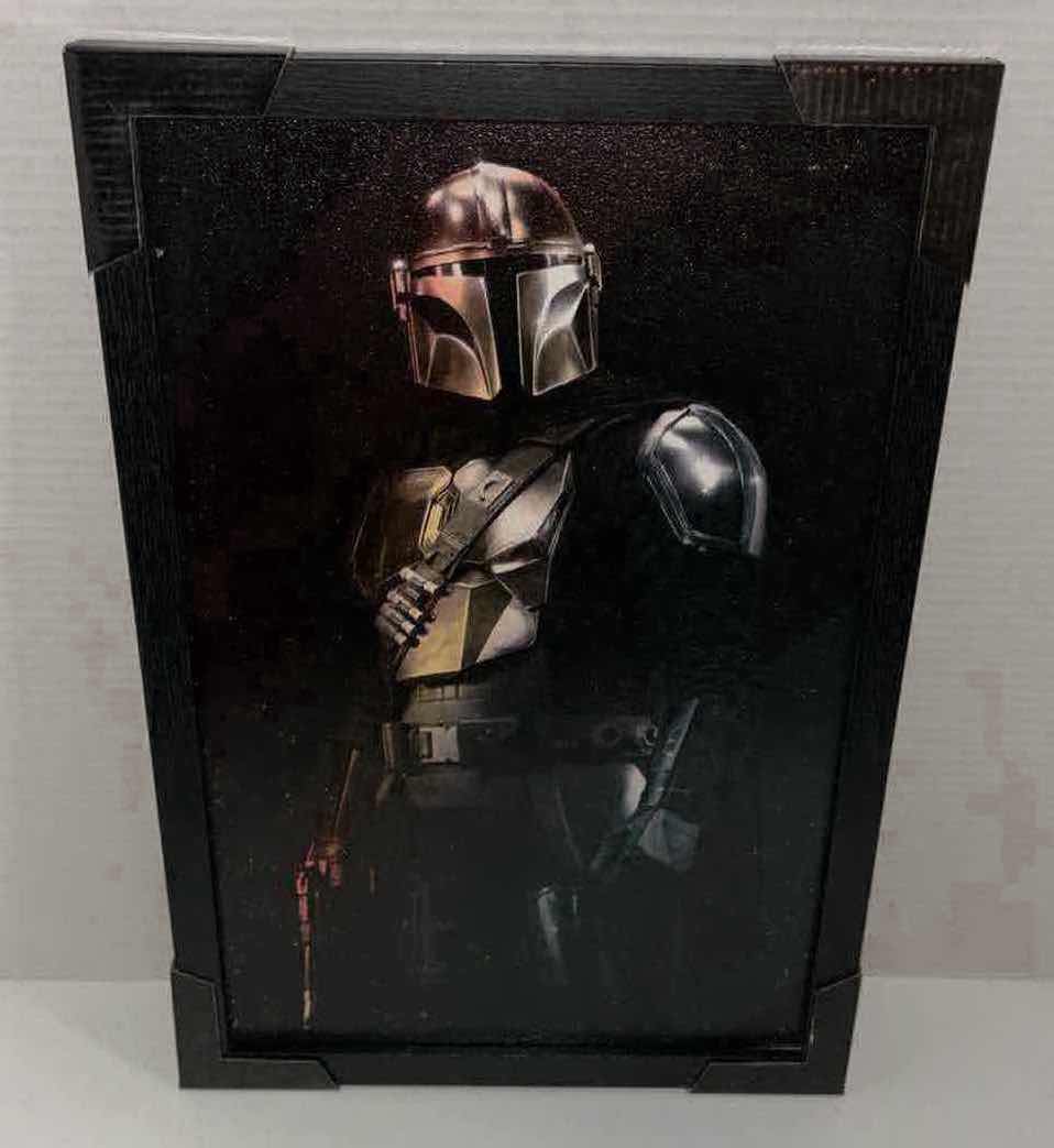 Photo 1 of NEW STAR WARS THE MANDALORIAN FRAMED TEXTURED PRINT (BLACK FRAME) 12.25”x 18.25”