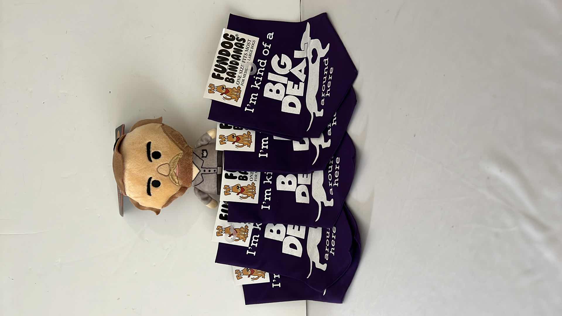 Photo 1 of 5-FUNDOG BANDANAS, NETFIX STRANGER THINGS HOOPER PLUSH DOG TOY