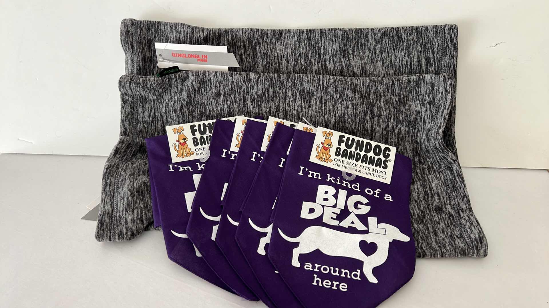 Photo 1 of 5-FUNDOG BANDANAS, 2-GRAY PET COLD WEATHER COVERS