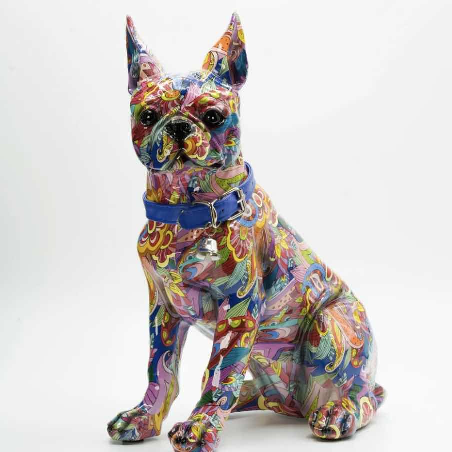 Photo 1 of BRANI COLORFUL RESIN BOSTON TERRIER DOG 9” x 6” x 13”
