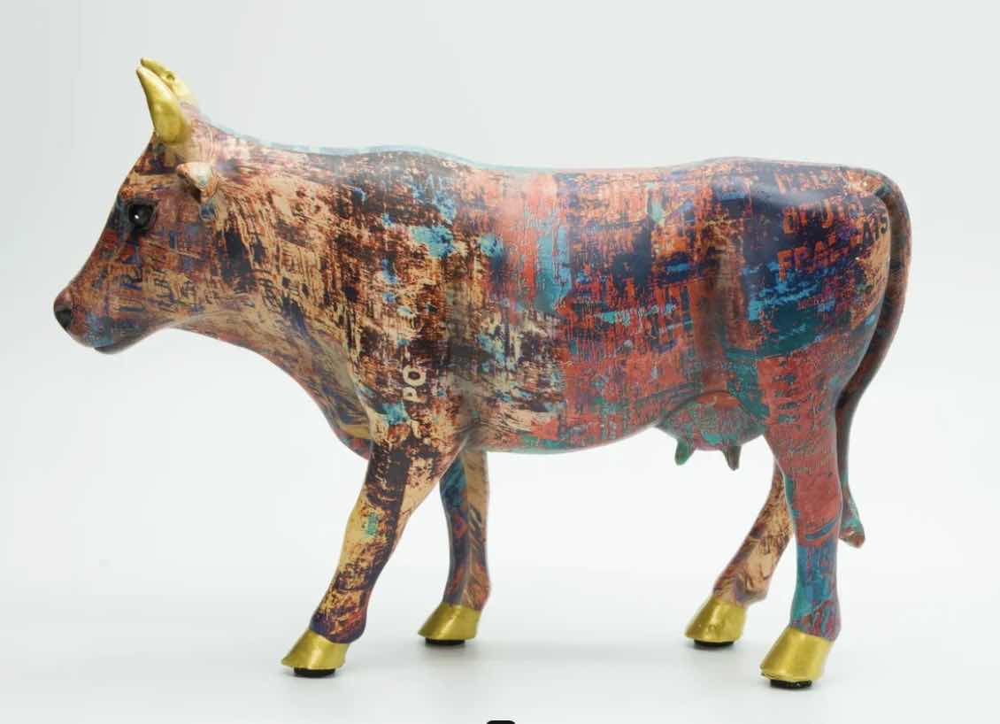 Photo 1 of BRANI COLORFUL RESIN COW 10” x 3” x 7”