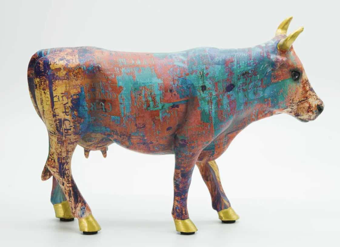 Photo 1 of BRANI COLORFUL RESIN COW. 10” x 3” x 7”