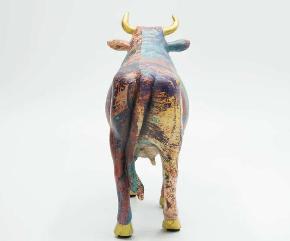 Photo 1 of BRANI COLORFUL RESIN COW. 10” x 3” x 7”