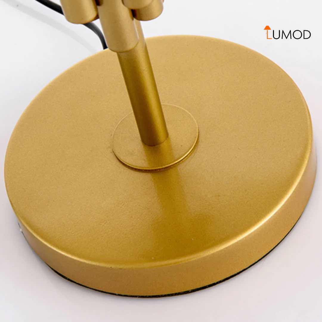 Photo 1 of 1-NIB MONROE BLACK & BRUSHED GOLD SHALLOW DRUM BEDSIDE TABLE LAMP 15” x 26.8” LL-1043-MF