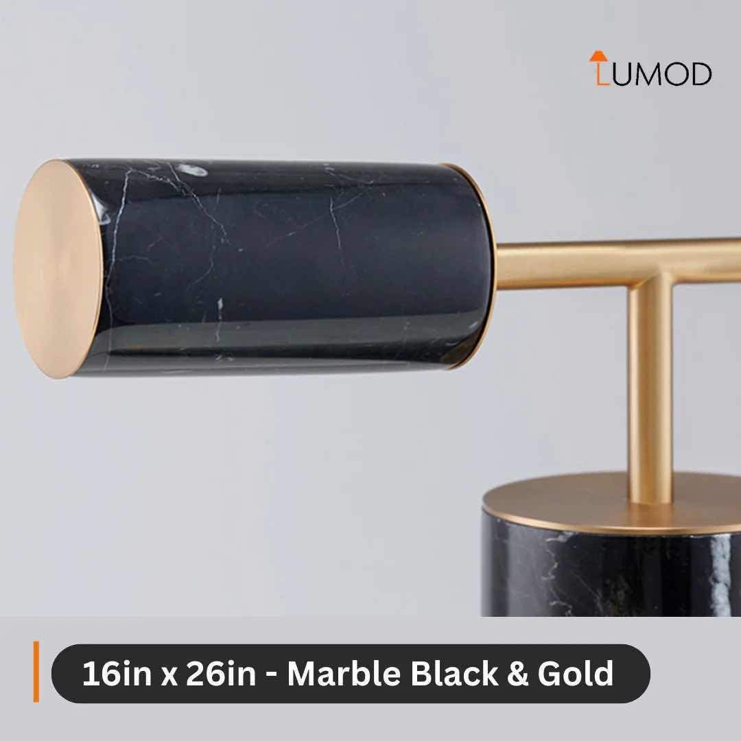 Photo 3 of NIB-BERNA BLACK MARBLE MODERN GLASS BALL TABLE LAMP 16” x 26” LL-1042 MF